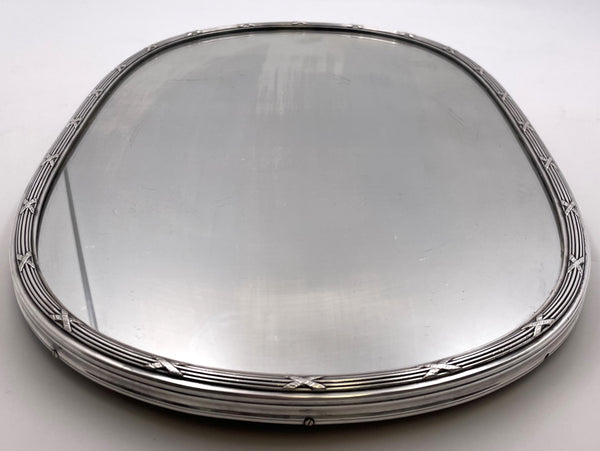 French Sterling Silver Mirrored Plateau in Louis XV Style from 19th Century