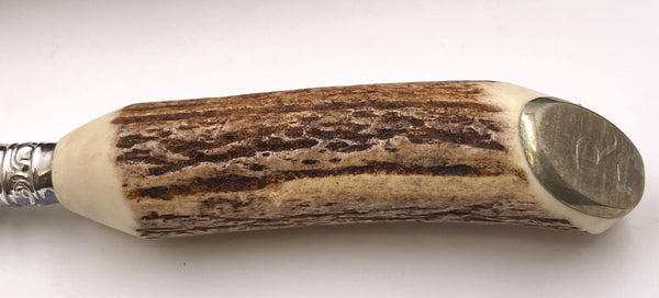 Asprey 3-Tiered Fitted Boxed 29-Piece Set of Antler-Handled Steak and Carving Set in New Condition