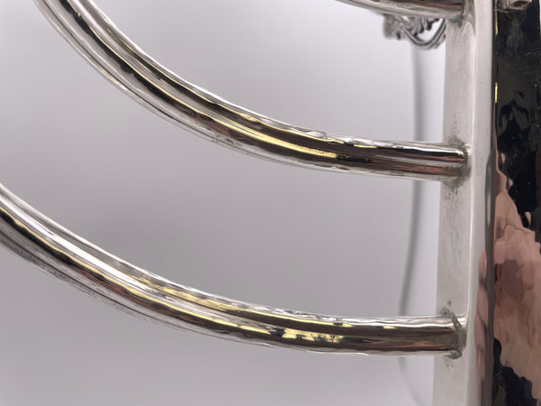 Georg Jensen Style Sterling Silver Unique Hammered Menorah