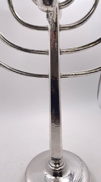 Georg Jensen Style Sterling Silver Unique Hammered Menorah