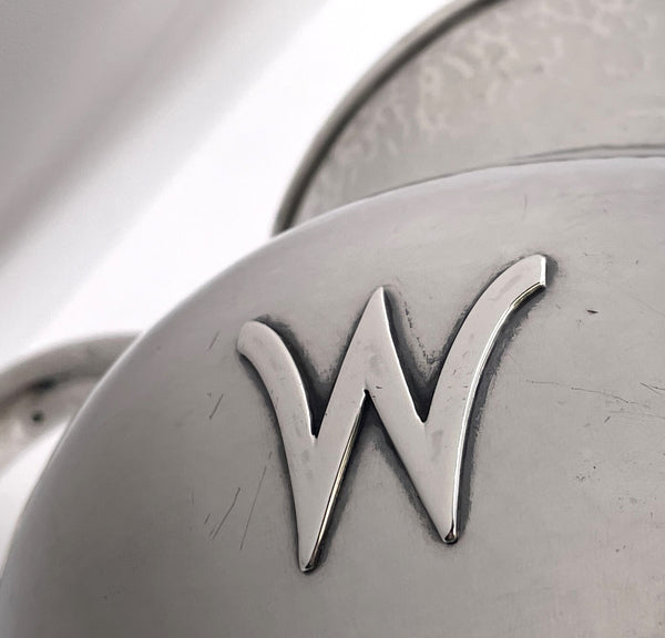 F. Novick Chicago Arts & Crafts Sterling Silver Hammered Pitcher on Tray