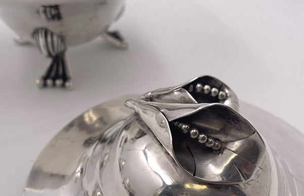 DeMatteo (?) Georg Jensen Blossom Style Sterling Silver 4-Piece Tea & Coffee Set