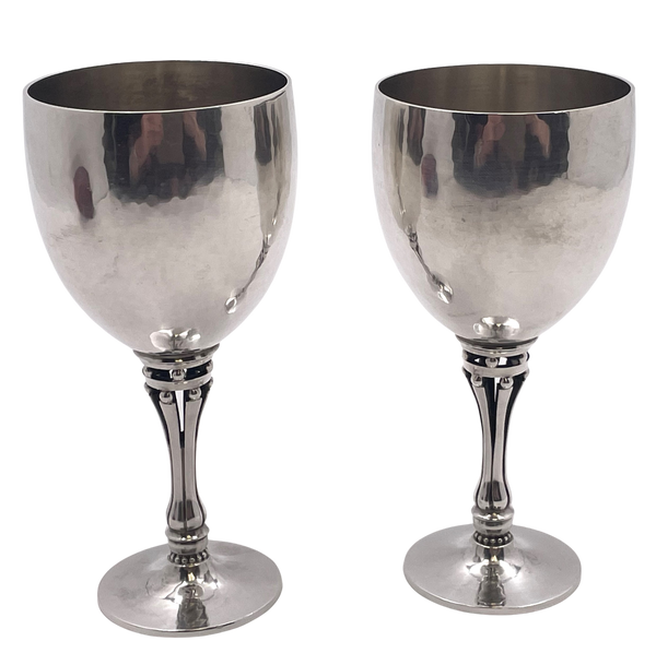 Pair of Georg Jensen Sterling Silver Goblets/ Kiddush Cups #532A