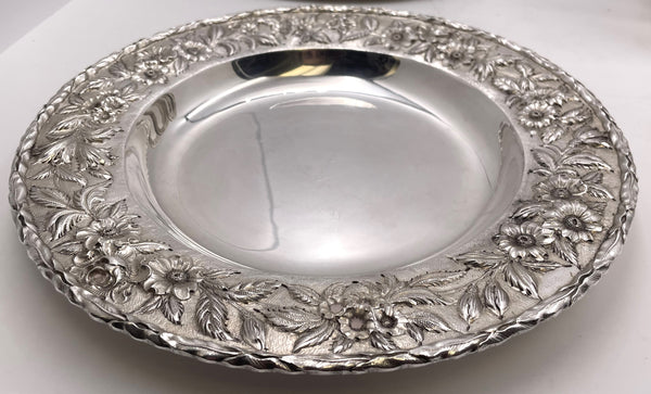 S. Kirk & Son Sterling Silver Set of 18 Chargers/ Plates in Repousse Pattern