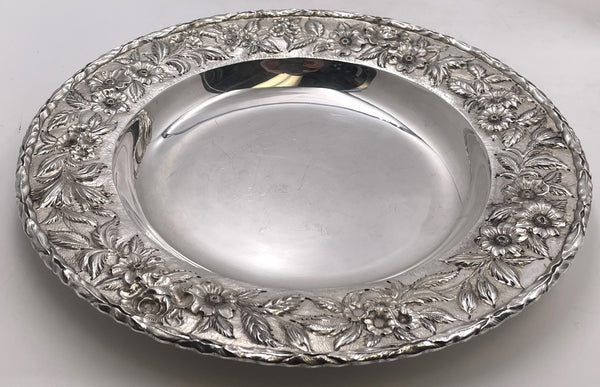 S. Kirk & Son Sterling Silver Set of 18 Chargers/ Plates in Repousse Pattern