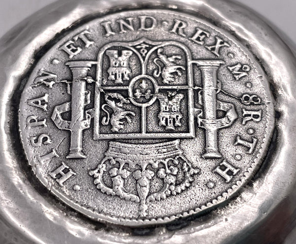 Spanish Silver Tastevin Wine Taster with Profile of Kind Charles IV