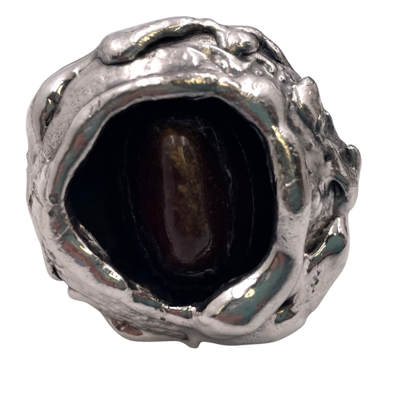 Jacob Hull Silver Ring with Stone