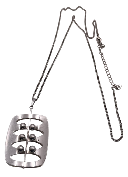 Sterling Silver Pendant on Chain in Modern Style