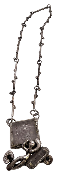 Jacob Hull Silver Necklace in Brutalist Style