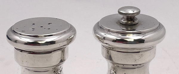 Cartier Sterling Silver Salt Shaker & Pepper Mill in Mid-Century Modern Style