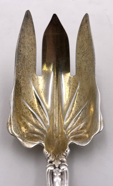 Tiffany & Co. Gilt Sterling Silver Salad Serving Fork in Richelieu Pattern