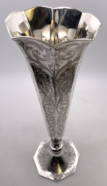 Gorham Tall Sterling Silver Vase from Late 19th Century