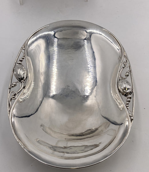 Georg Jensen Pair of Sterling Silver Oval Bowls in Blossom Pattern #2B