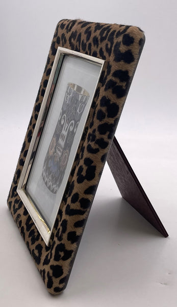 Del Conte Leopard & Sterling Silver Photo Frame New in Box