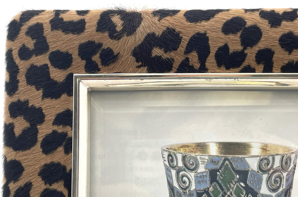 Del Conte Leopard & Sterling Silver Photo Frame New in Box