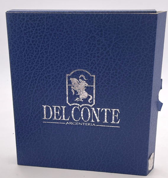 Del Conte Crocodile Leather & Sterling Silver Picture Frame New in Box