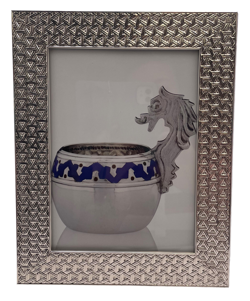 Del Conte Sterling Silver Picture Frame with Basket Weave Design