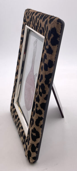 Del Conte Sterling Silver & Leopard Photo Frame New in Box