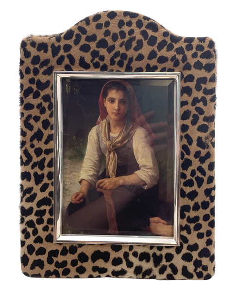 Del Conte Italian Leopard & Sterling Silver Photo Frame New in Box
