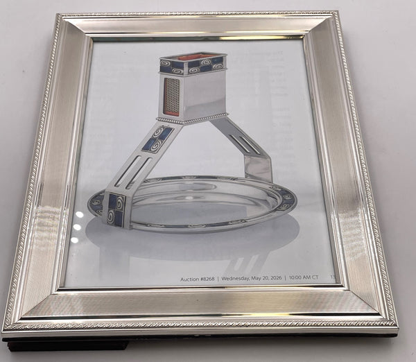 Del Conte Italian Sterling Silver Picture Frame in Mid-Century Modern Style