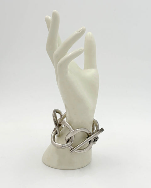 High-Quality Silver Bracelet with Geometric Design