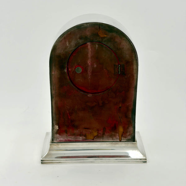 CE Keyser German Continental Silver Desk / Mantel Clock from Early 20th Century