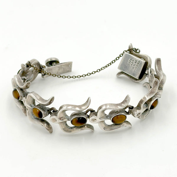 Mexican Sterling Silver Bracelet with Tiger Eye Stone