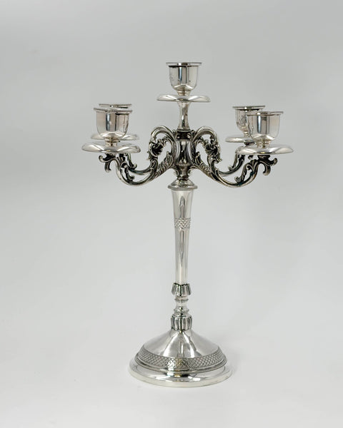Pair of Italian Silver 5-Light Candelabra