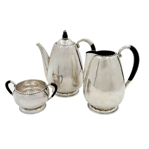 Georg Jensen Sterling Silver 3-Piece Coffee Set in Pattern #34