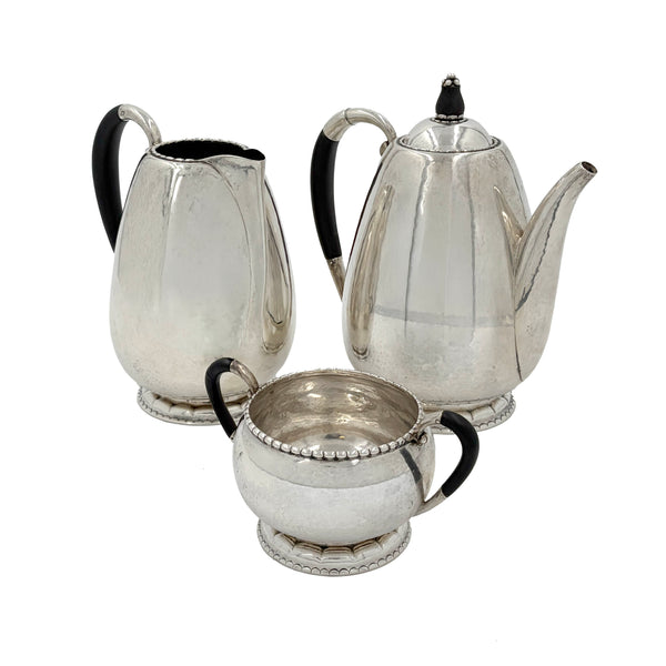 Georg Jensen Sterling Silver 3-Piece Coffee Set in Pattern #34
