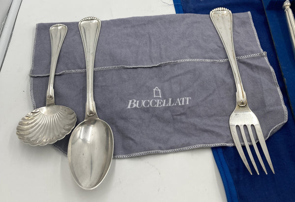Buccellati Sterling Silver Flatware Set in Milano Pattern