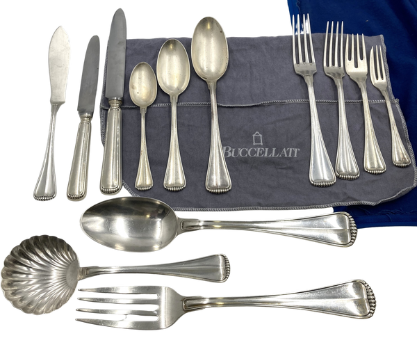 Buccellati Sterling Silver Flatware Set in Milano Pattern