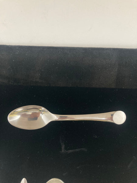 Rare Puiforcat Stainless Steel Flatware Set in Wave Pattern in Art Deco Style