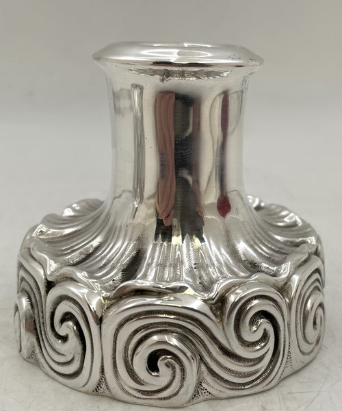 Pair of Tiffany & Co. Sterling Silver Candle Holders Designed by Louis C. Tiffany