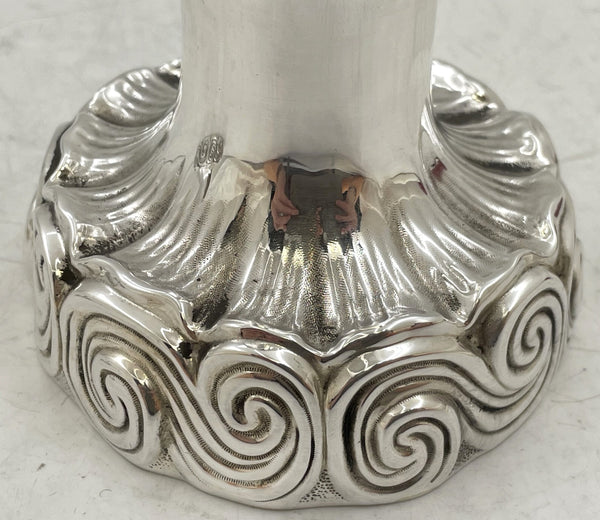 Pair of Tiffany & Co. Sterling Silver Candle Holders Designed by Louis C. Tiffany