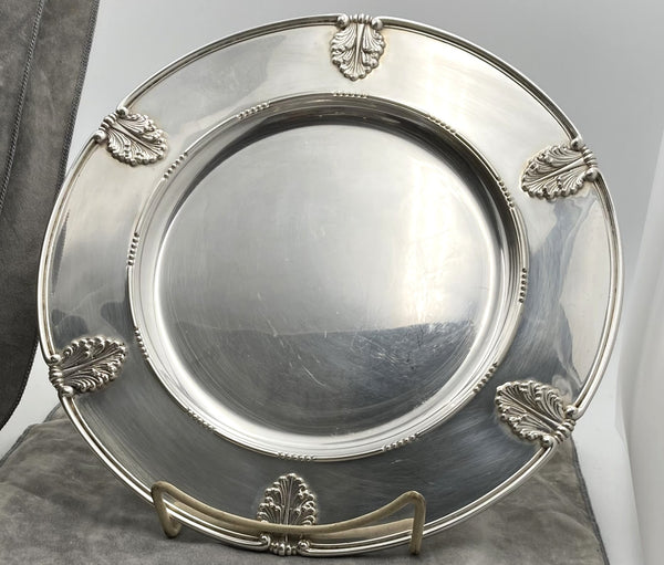 Rare Gianmaria Buccellati Set of 8 Sterling Silver Chargers in Laura Pattern