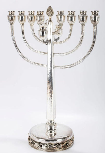 Georg Jensen Style Sterling Silver Unique Hammered Menorah