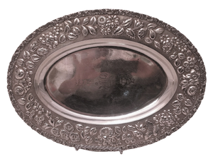 Sterling Silver Centerpiece / Dish/ Bowl in Oval Form by Stieff