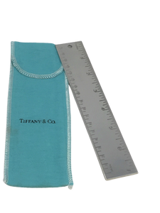 Tiffany & Co. Silver Metric Ruler in Classic Tiffany-Blue Pouch