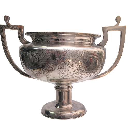 Japanese High Grade Silver Two Handled Bowl / Trophy Bowl