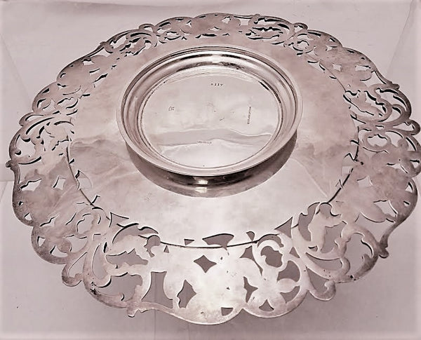 Roger Williams Sterling Silver Floral Plate Dish