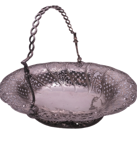 Sterling Silver Piercework Basket by Plummer from 1761