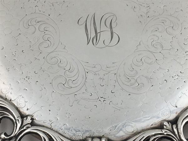 Early 20th Century Sterling Silver Dish Plate Bowl With Fox Head Motifs by Roger Williams and Spaulding