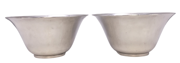 Pair of Tiffany & Co Sterling Silver Modern Bowls in Bell Form from 1906