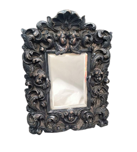 Silver Decorative Mirror With Cherubs