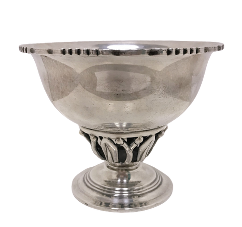Vintage Sanborn Silver Footed Bowl with Pierced Base in Jensen Style
