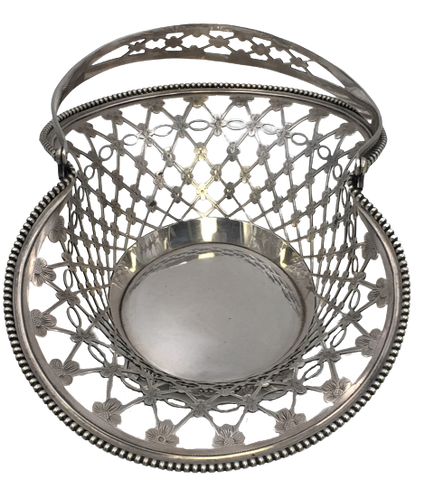Sterling Silver Pierced Fruit / Flower Centerpiece Basket