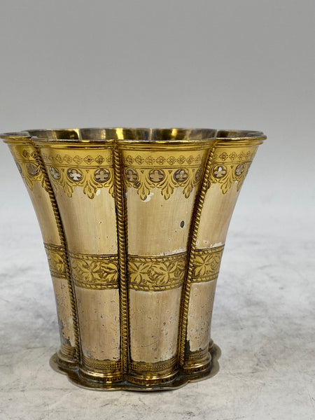 Michelsen Set of 3 Queen Margrethe Gilt Sterling Silver Kiddush Cups/ Goblets