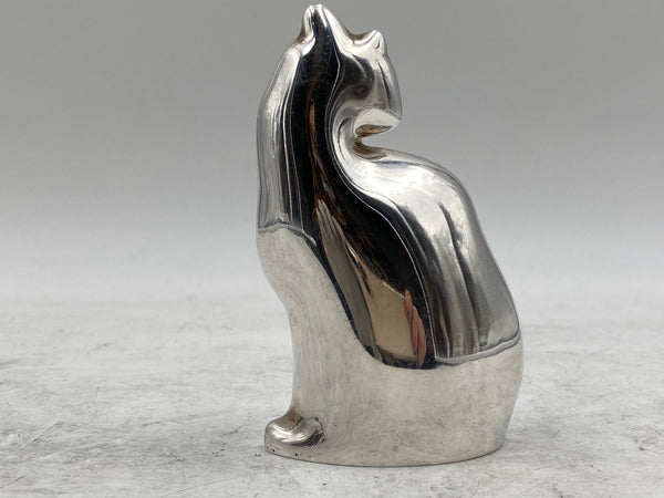 Sterling Silver Cat Shaped Paperweight by De Vecchi