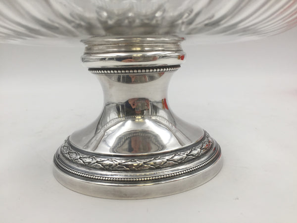 W. Wolff Luxembourgish Silver and Glass Centerpiece Bowl in Empire Style from the 19th Century